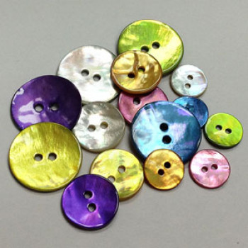1005 Dyeable Agoya Shell Button, 6 Colors and 3 Sizes - Sold by the Dozen